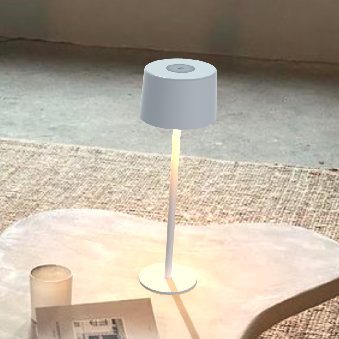 New white minimalist indoor desk lamp