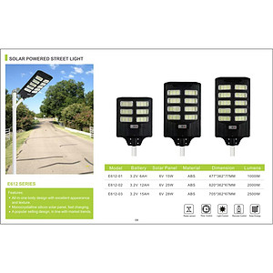 High power solar powered outdoor lighting integrated street lamp
