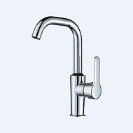 Hot and cold dual-control kitchen faucet