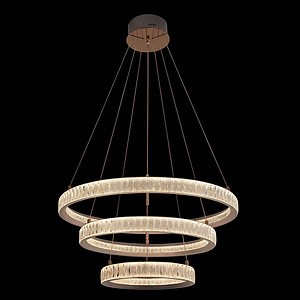 Premium Three Circle Crystal Pendant Light