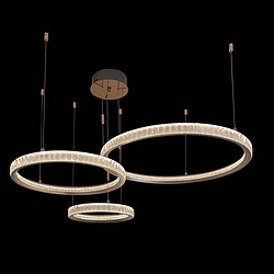 Light luxury staggered three circle champagne colored pendant light