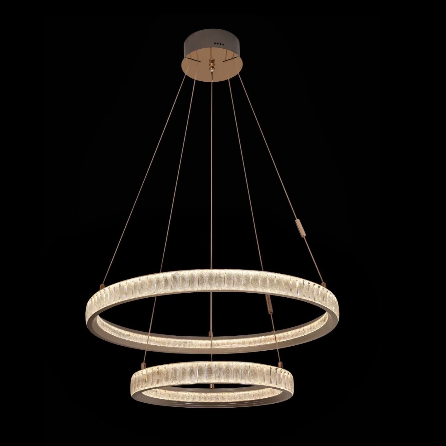 Light luxury high-end crystal ring pendant light