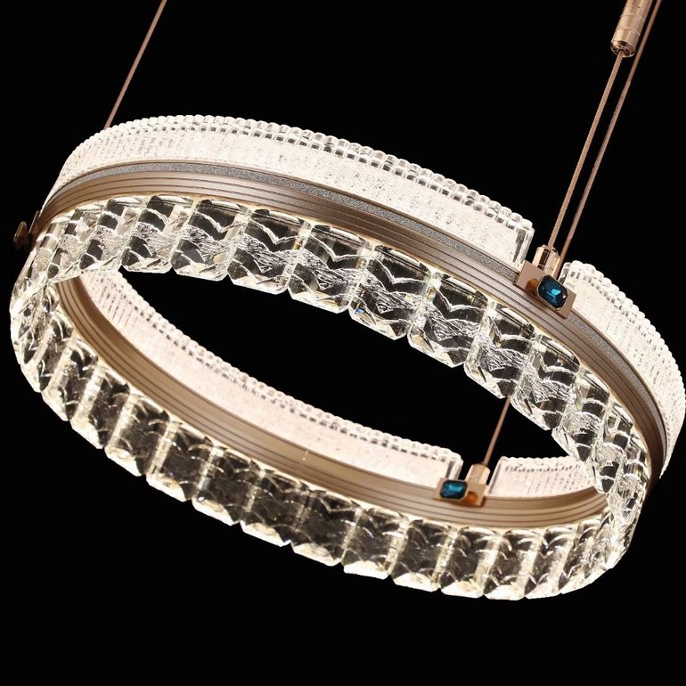 High end circular crystal restaurant pendant light