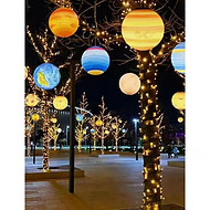 Outdoor tree hanging planet light string, starry sky waterproof tree hanging landscape light