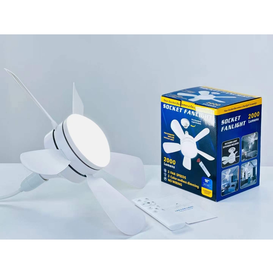 Small Fan Light with Remote Control for Home Use