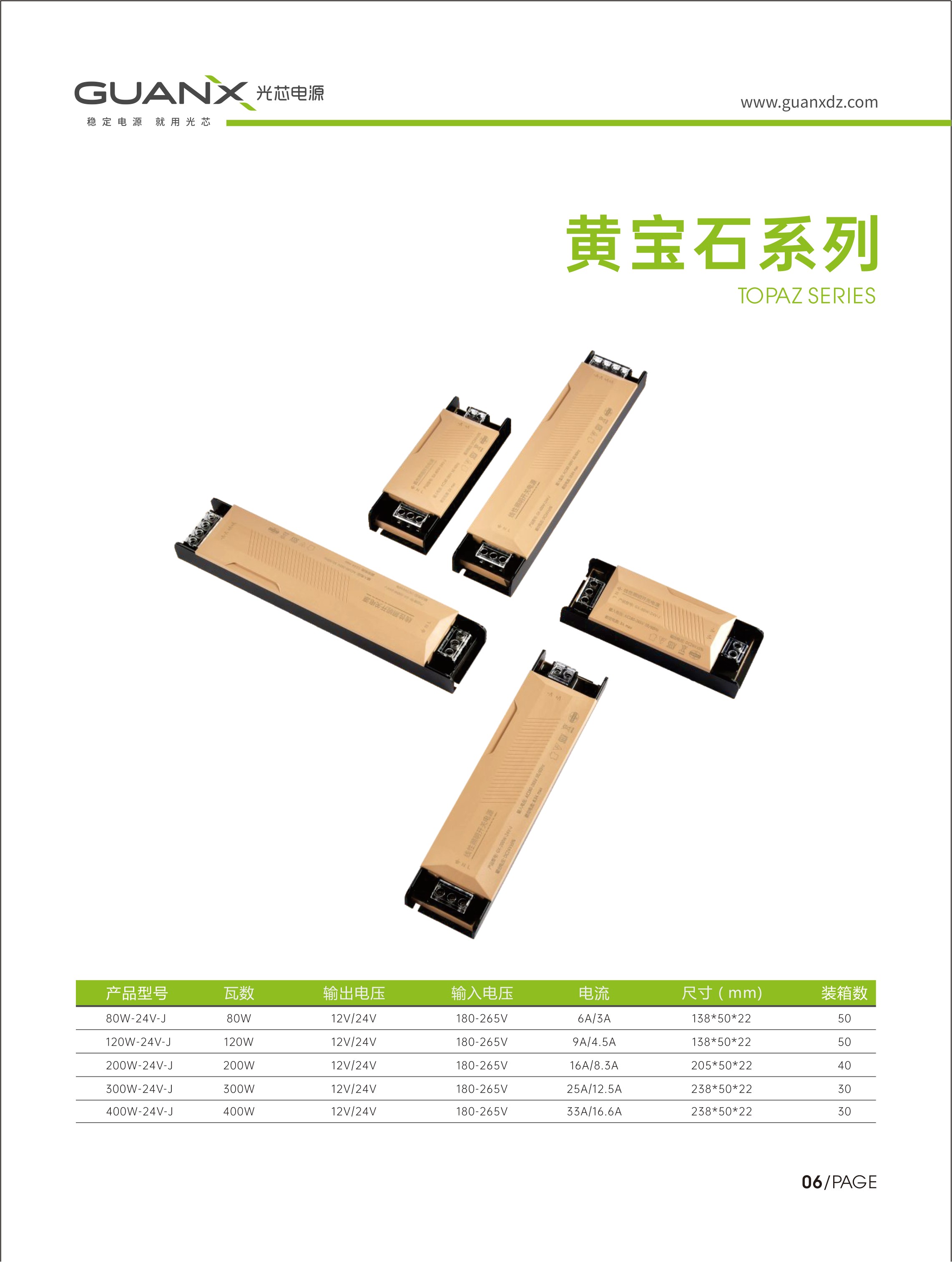 黄宝石系列磨砂手感驱动电源