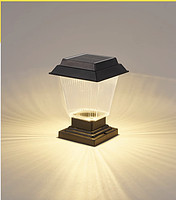 方型双色太阳能庭院灯柱头灯