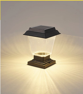 方型双色太阳能庭院灯柱头灯