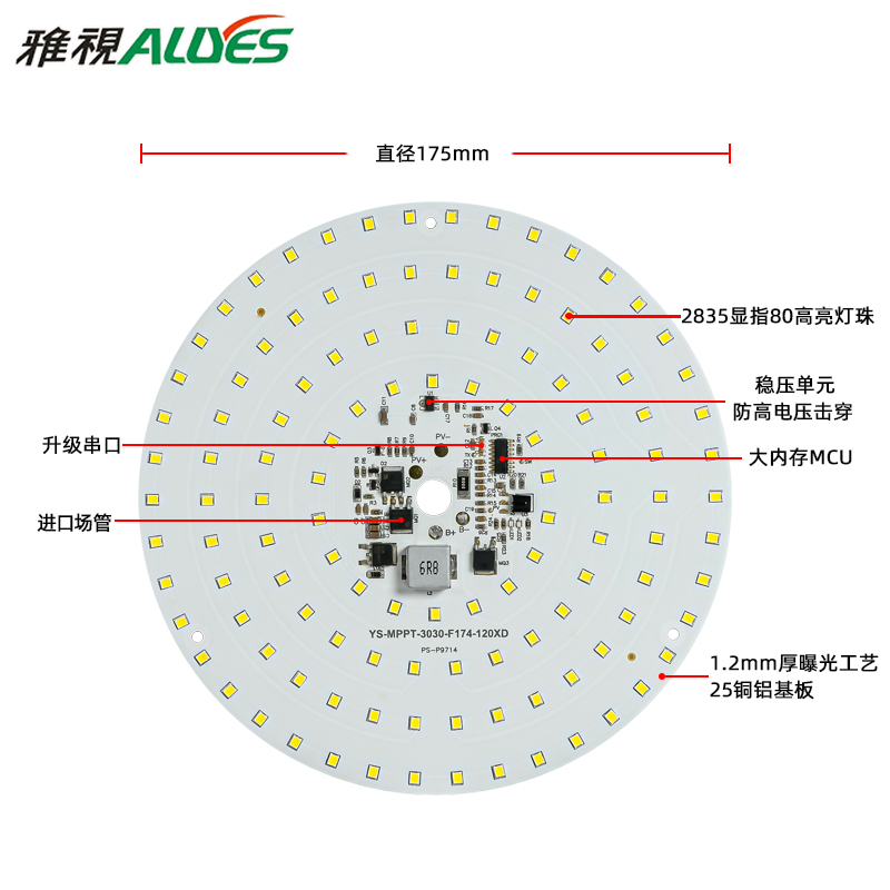光源控制一体板MPPT吸顶灯122P