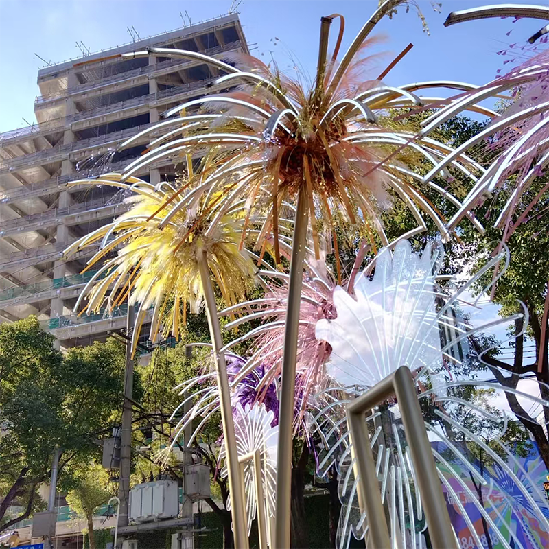 联球仿烟花爆炸展开不锈钢景观灯