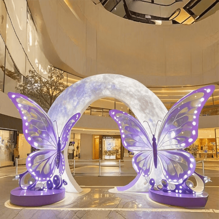 联球商场商业街网红打卡蝴蝶台景观雕塑