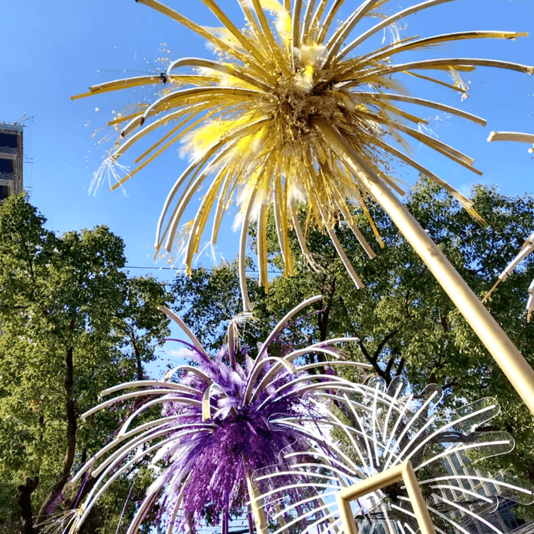 联球仿烟花爆炸展开不锈钢景观灯