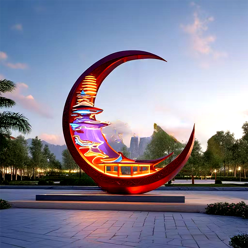 联球国粹京剧月亮剪纸多元素融合艺术景观灯