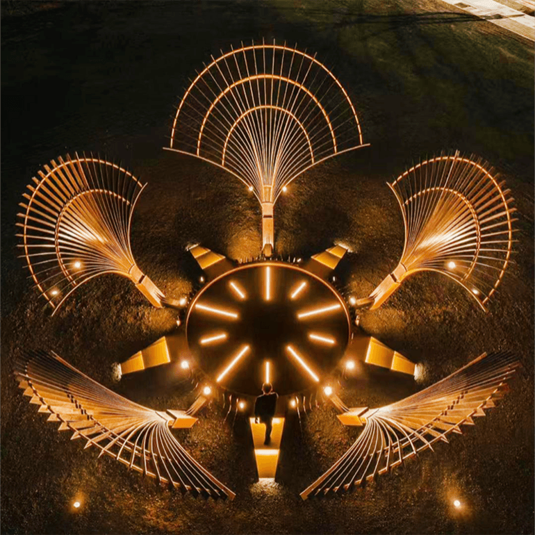 联球棕树丫枝打卡拍照景观雕塑