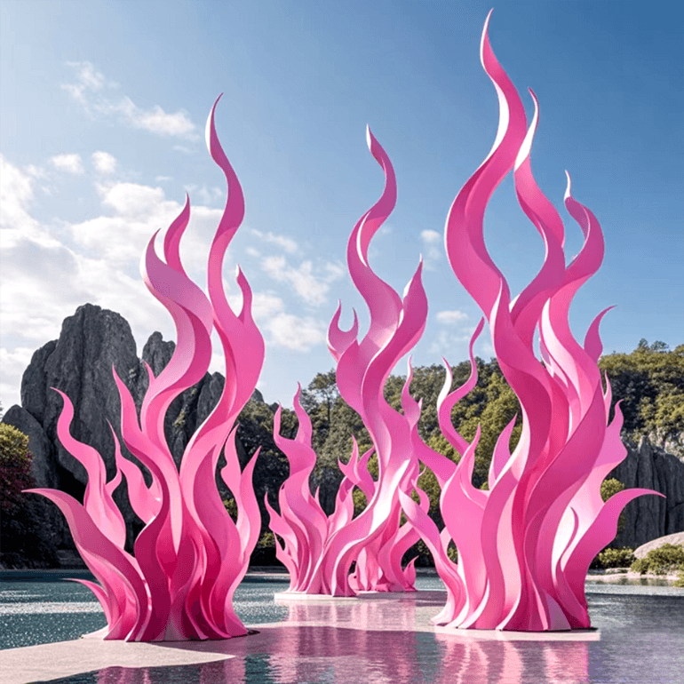 联球燃烧艺术火焰形状景观雕塑