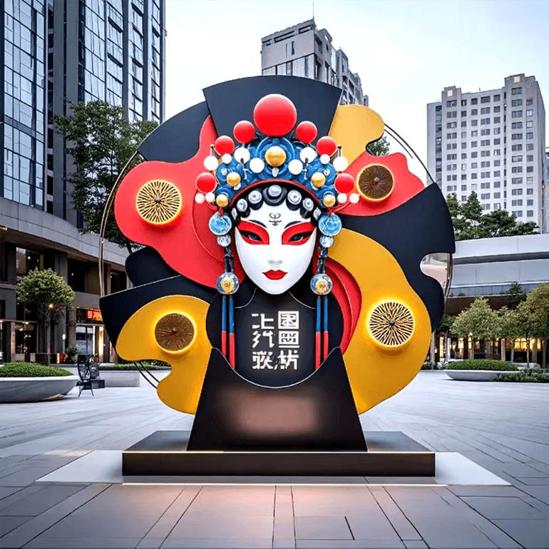 联球户外川剧变脸景观雕塑照明