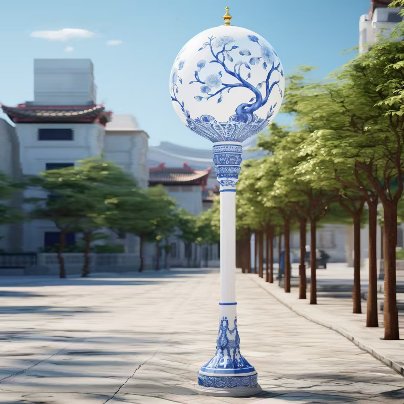 联球户外青花瓷雕塑景观灯2