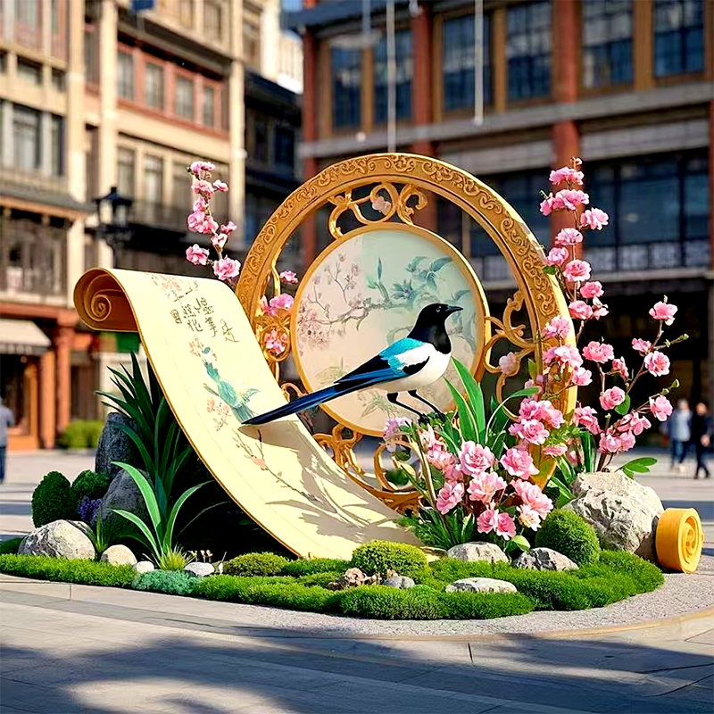 联球户外鸟语花香不锈钢雕塑景观灯