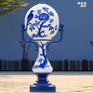 联球户外青花瓷雕塑景观灯2