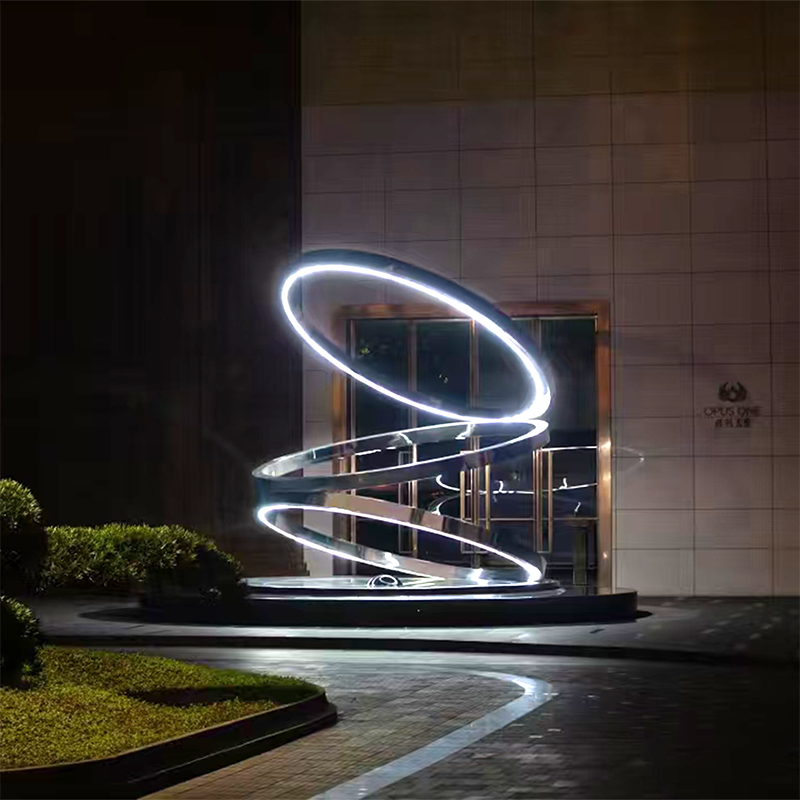 联球户外时间计时环不锈钢景观雕塑