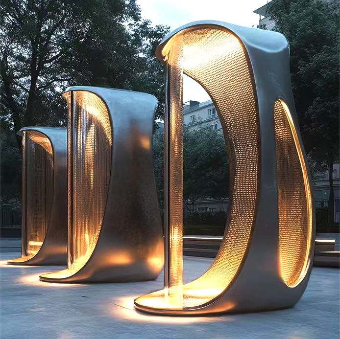 联球户外未来建筑不锈钢雕塑景观灯