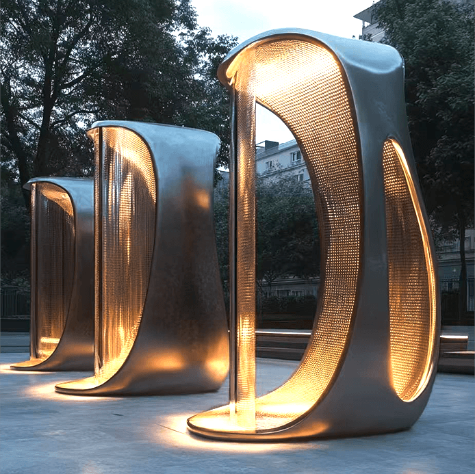 联球户外未来建筑不锈钢雕塑景观灯
