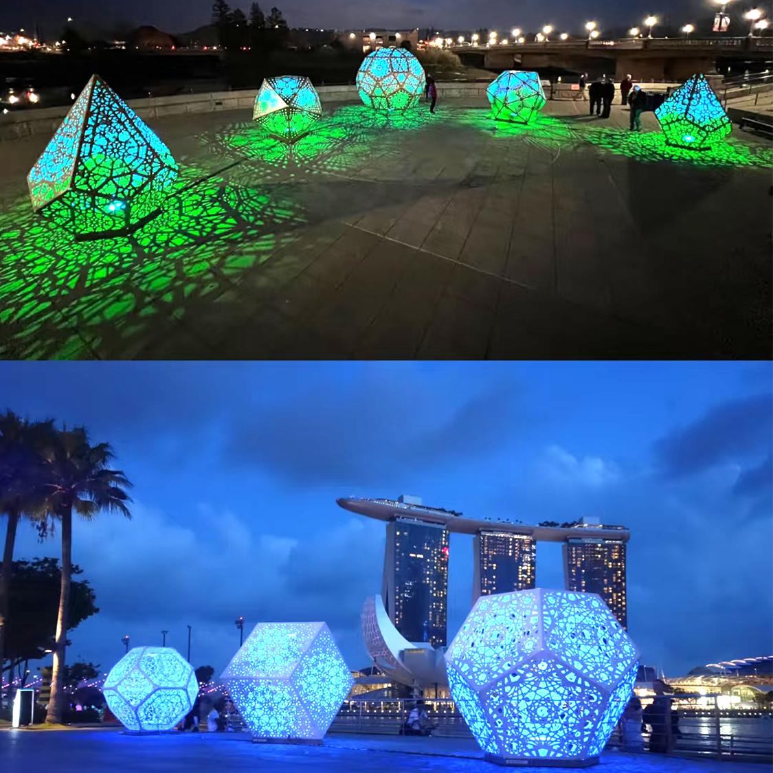 联球户外几何体不锈钢雕塑景观灯
