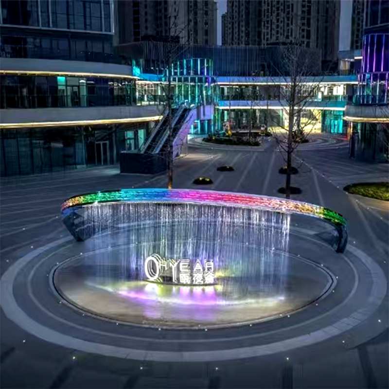 联球户外不锈钢环状喷水雕塑景观灯