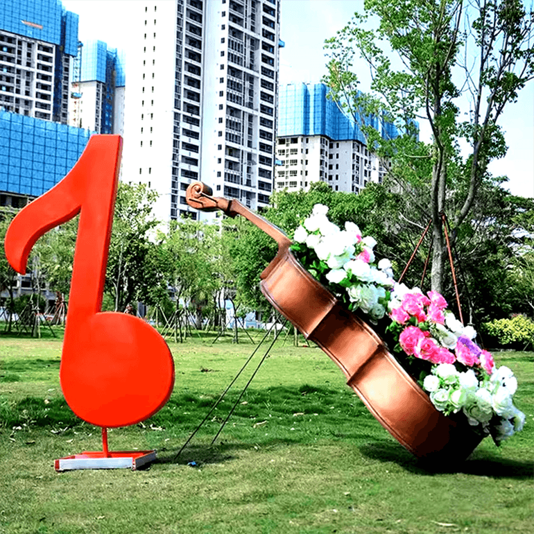 联球不锈钢音乐符号雕塑景观