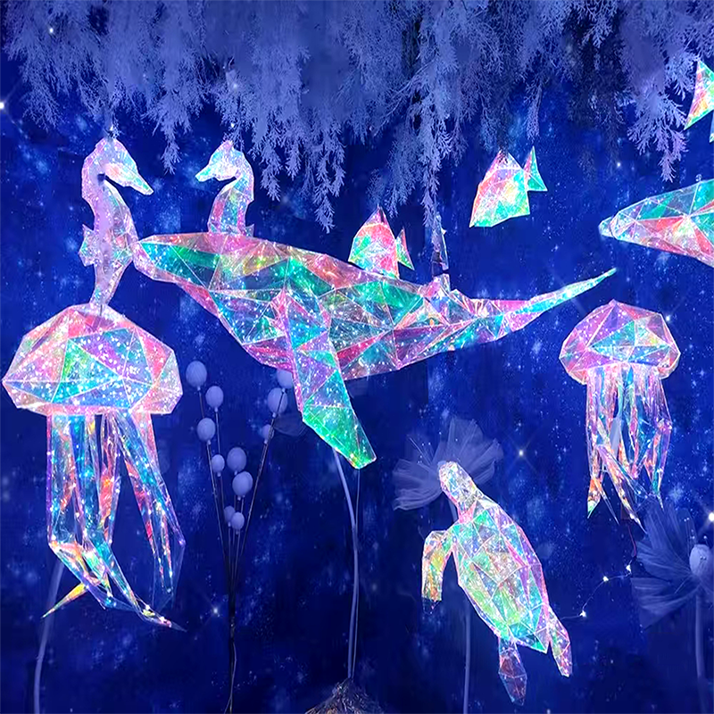 联球亚克力海洋动物雕塑景观