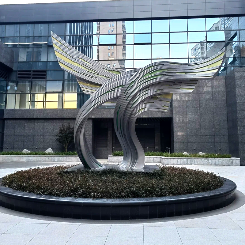 联球不锈钢双翼雕塑景观适合广场小区商业中心标志雕塑