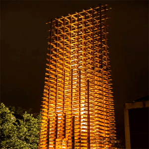 联球户外不锈钢仿鲁班锁搭建雕塑景观