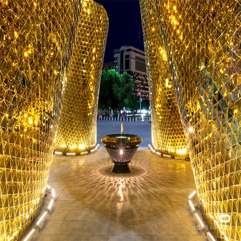 联球户外金芒方舟不锈钢雕塑景观灯