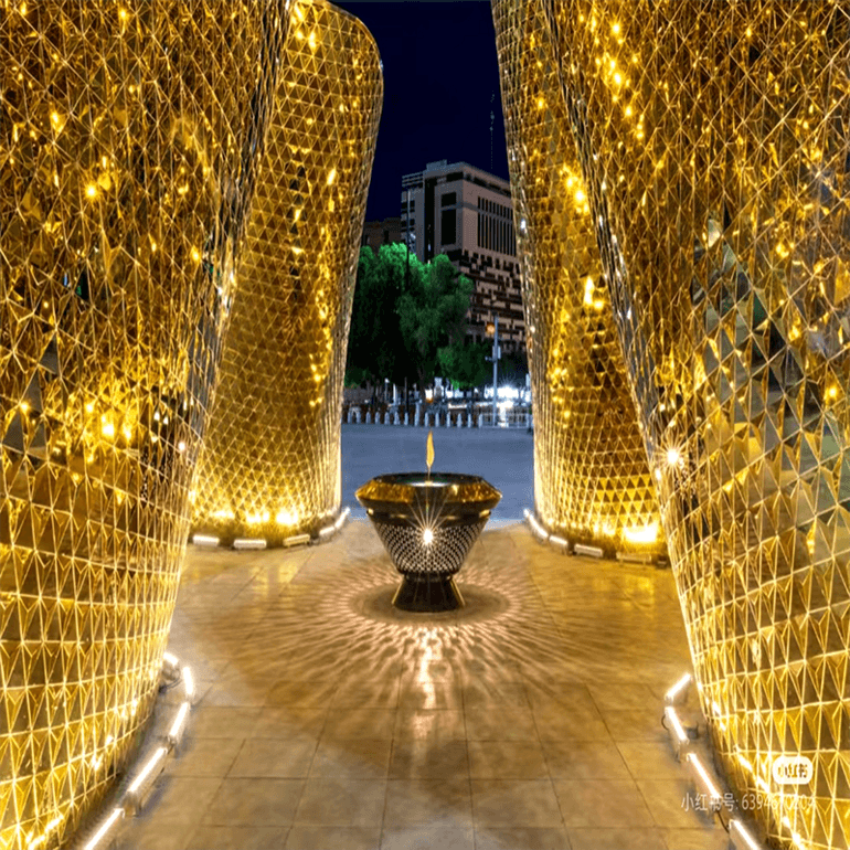 联球户外金芒方舟不锈钢雕塑景观灯