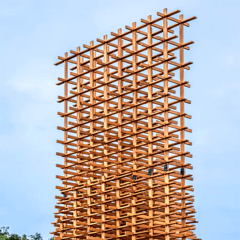 联球户外不锈钢仿鲁班锁搭建雕塑景观