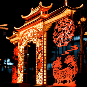 联球户外剪纸艺术雕塑景观灯