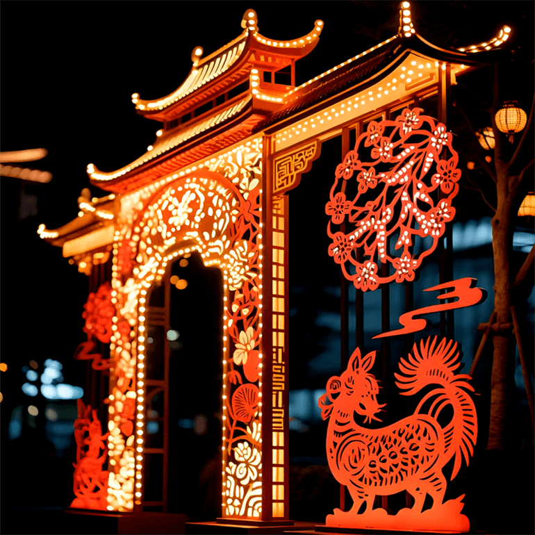 联球户外剪纸艺术雕塑景观灯