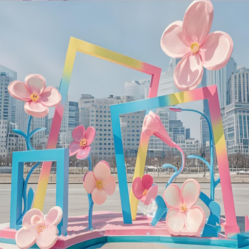 联球户外拍照打卡拍照框雕塑景观