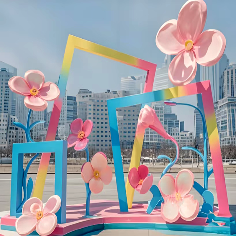 联球户外拍照打卡拍照框雕塑景观