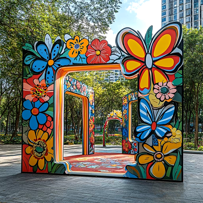 联球不锈钢图画拍照框雕塑景观灯