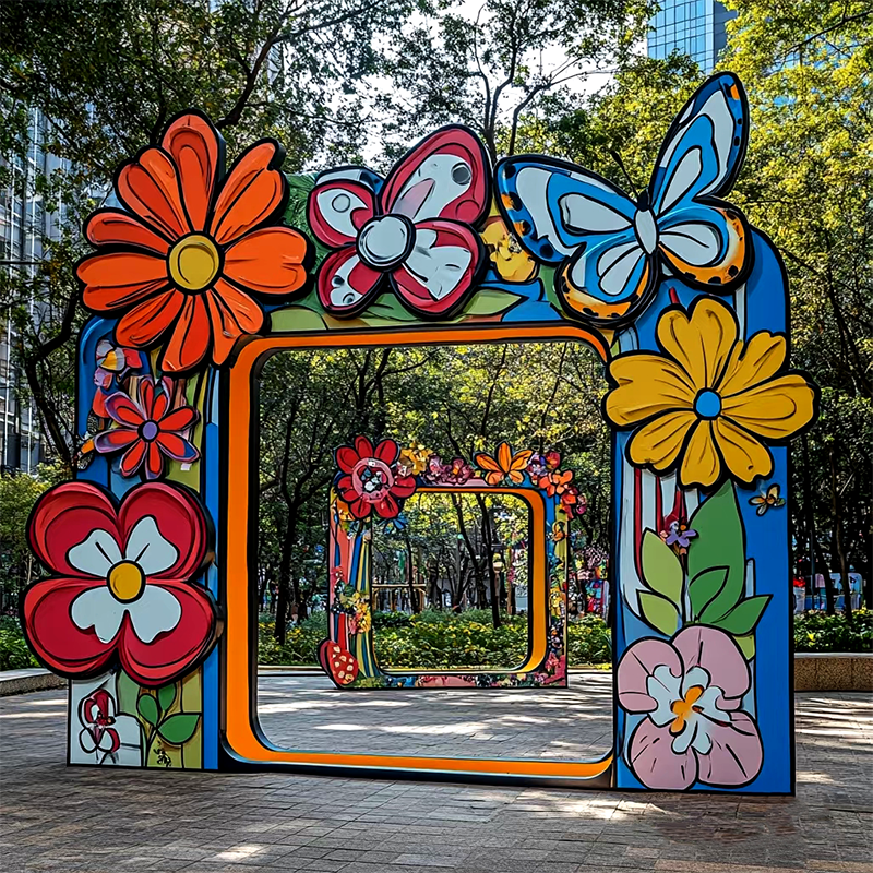 联球不锈钢图画拍照框雕塑景观灯