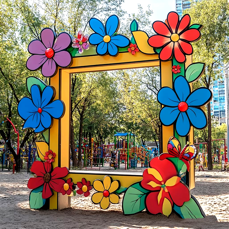 联球不锈钢图画拍照框雕塑景观灯