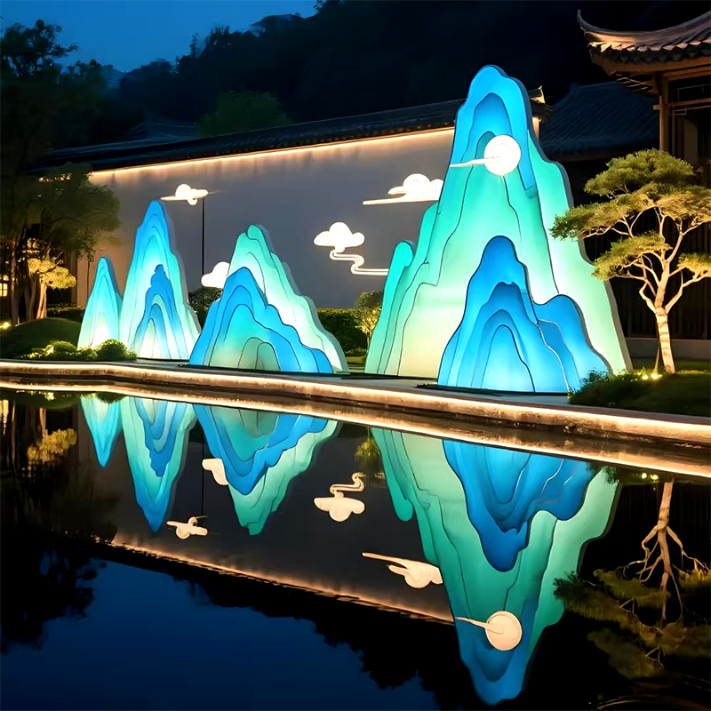 联球山水意境中秋主题景观灯装置装饰