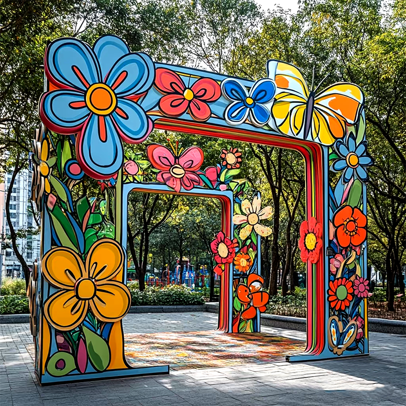 联球不锈钢图画拍照框雕塑景观灯