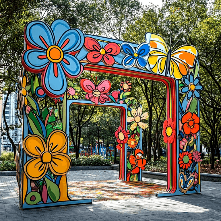 联球不锈钢图画拍照框雕塑景观灯