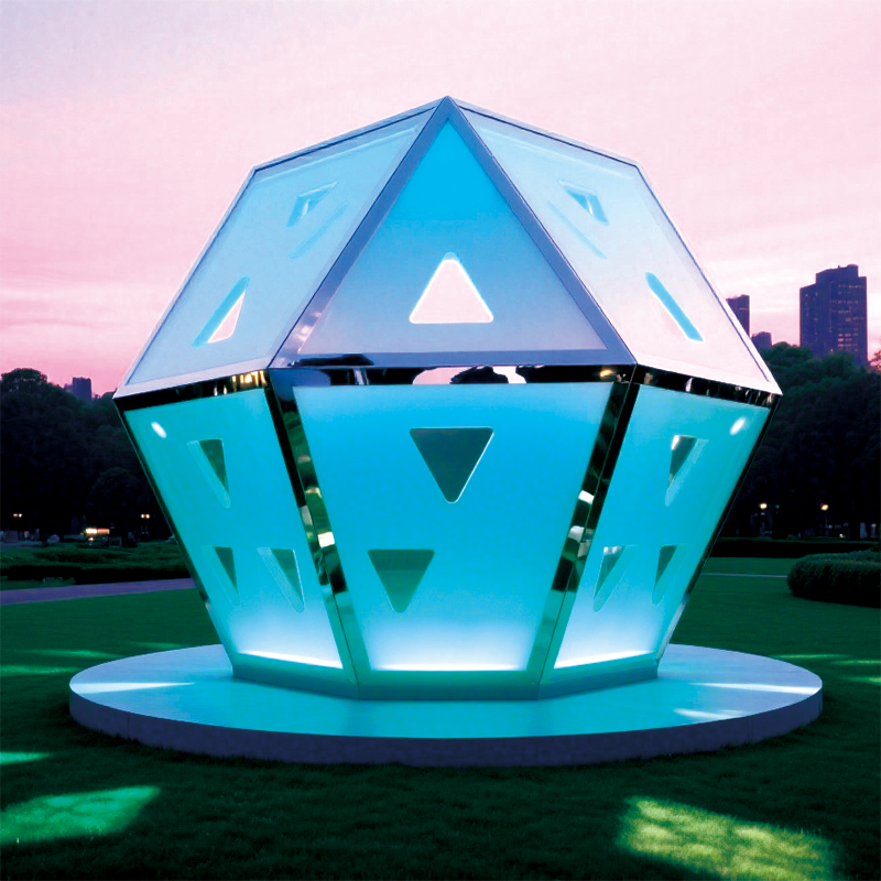 联球户外蓝棱星芒景观装置装饰适合公园广场等地为环境增添氛围感观赏感