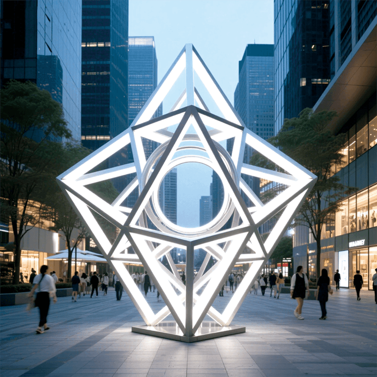 联球户外星芒几何体装置装饰星芒几何体