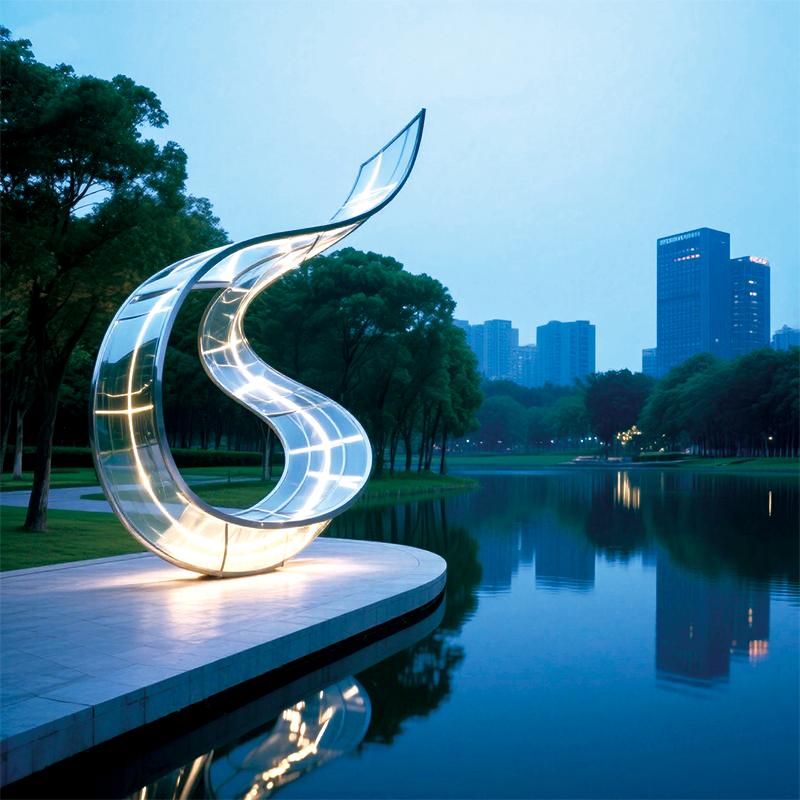 户外湖光绸带景观照明