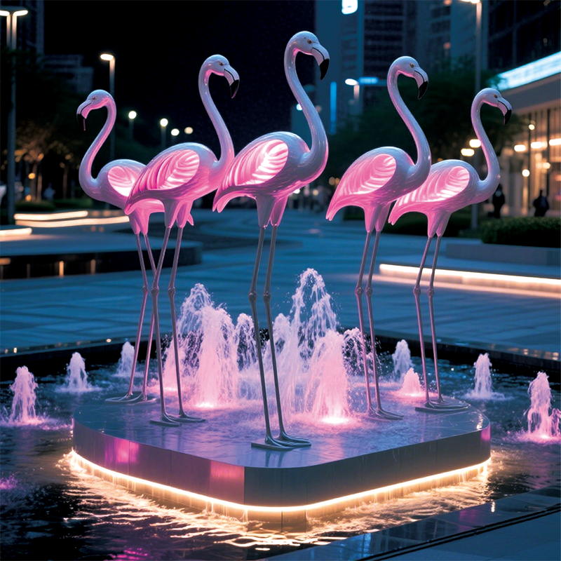 流萤夜火烈鸟景观灯