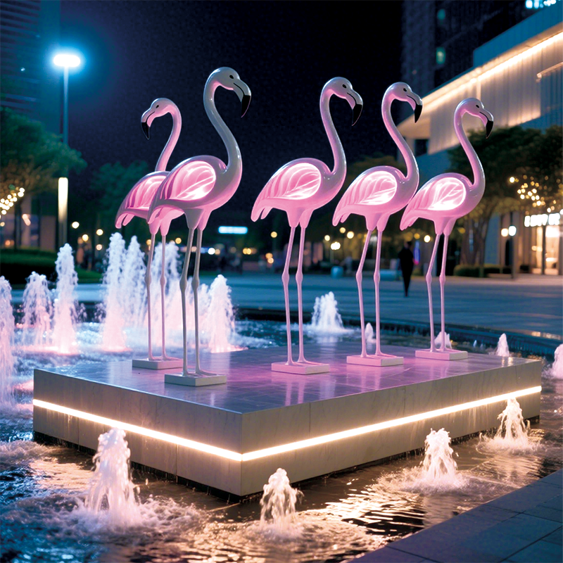 流萤夜火烈鸟景观灯